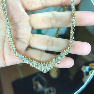 14KT DIAMOND GOLD CHEVRON NECKLACE